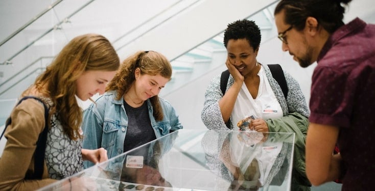 Small group on a private museum tour.