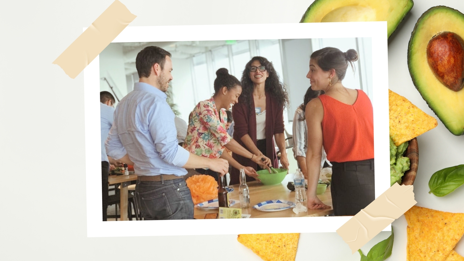 Corporate team participating in a guacamole team building activity in Phoenix